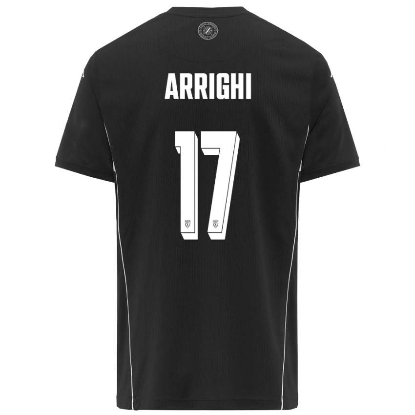 נשים Matteo Arrighi #17 שחור לבן הרחק ג'רזי 2025/26 חולצה קצרה