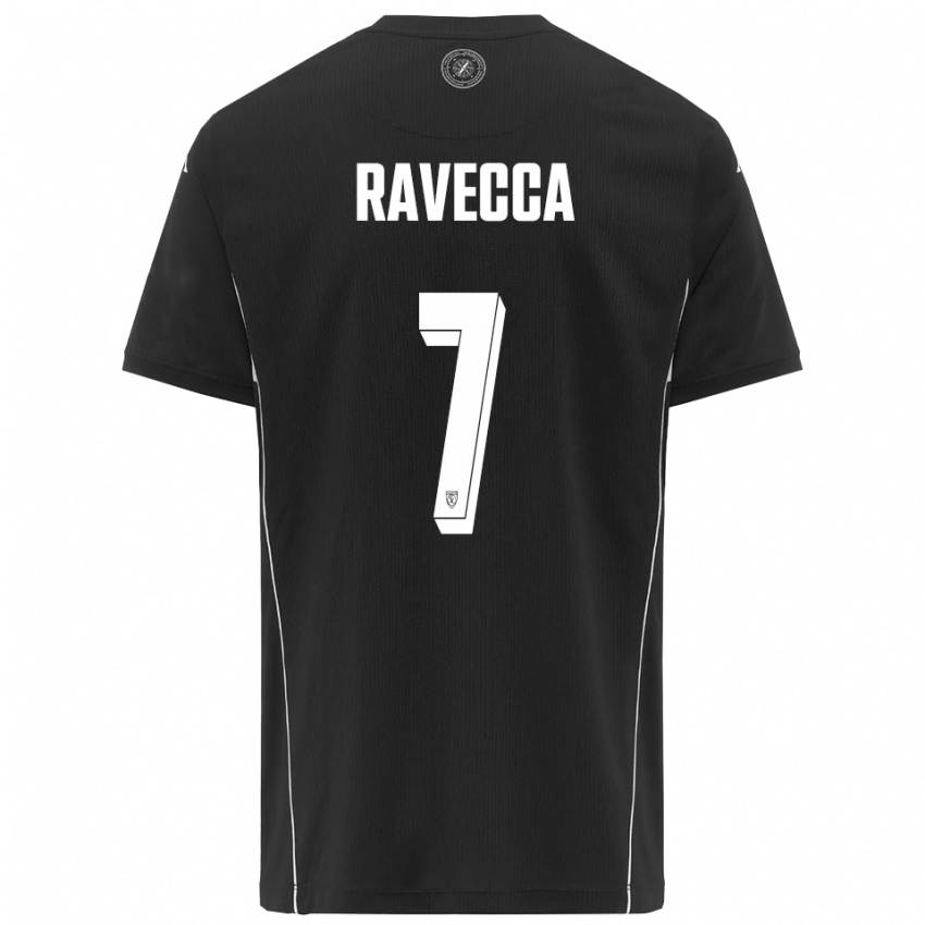 נשים Edoardo Ravecca #7 שחור לבן הרחק ג'רזי 2025/26 חולצה קצרה