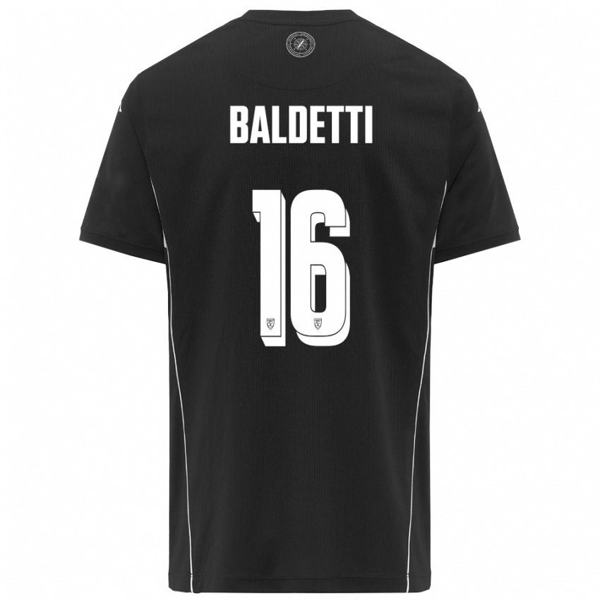 נשים אנדראה בלדטי #16 שחור לבן הרחק ג'רזי 2025/26 חולצה קצרה