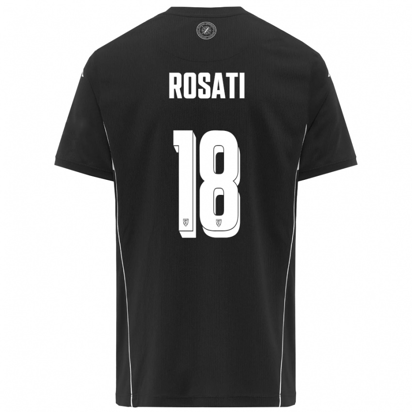 נשים Riccardo Rosati #18 שחור לבן הרחק ג'רזי 2025/26 חולצה קצרה