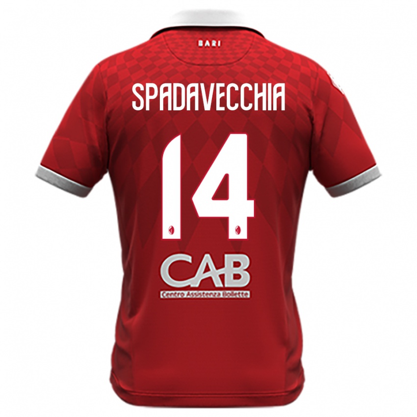 נשים Pantaleo Spadavecchia #14 אדום לבן הרחק ג'רזי 2025/26 חולצה קצרה