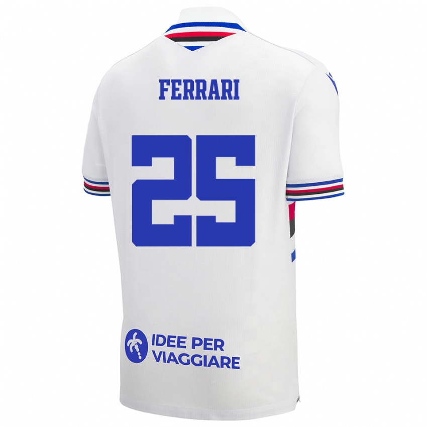 נשים Alex Ferrari #25 לבן כחול אדום הרחק ג'רזי 2025/26 חולצה קצרה