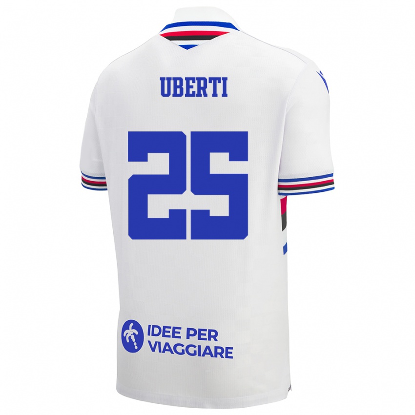 נשים ניקולו אוברטי #25 לבן כחול אדום הרחק ג'רזי 2025/26 חולצה קצרה