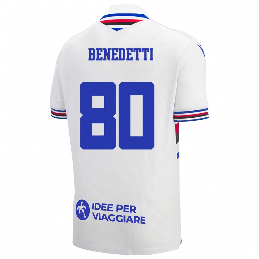 נשים לאונרדו בנדטי #80 לבן כחול אדום הרחק ג'רזי 2025/26 חולצה קצרה