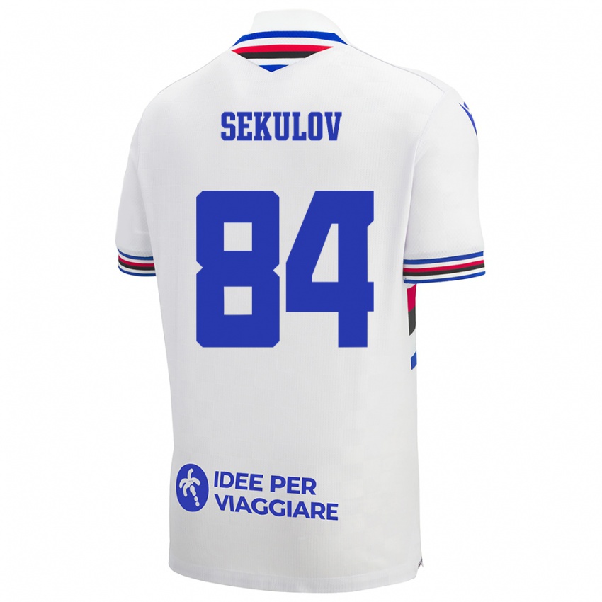 נשים Nikola Sekulov #84 לבן כחול אדום הרחק ג'רזי 2025/26 חולצה קצרה