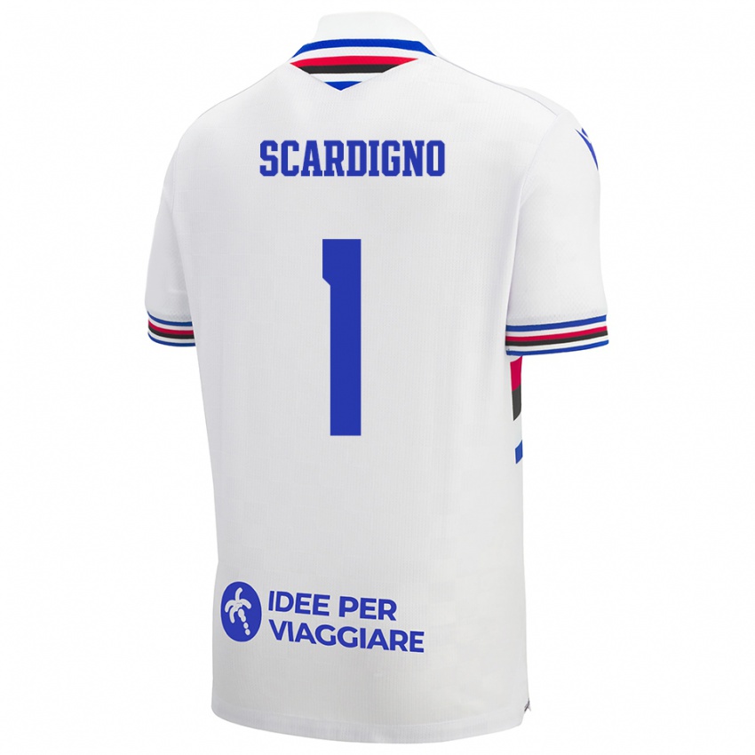 נשים Nicholas Scardigno #1 לבן כחול אדום הרחק ג'רזי 2025/26 חולצה קצרה