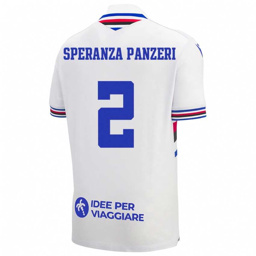 נשים ונסה ספרנצה פנצרי #2 לבן כחול אדום הרחק ג'רזי 2025/26 חולצה קצרה