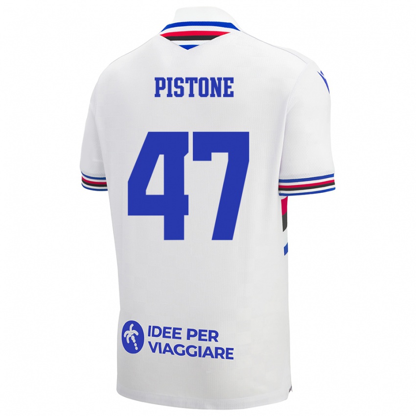 נשים Giovanni Pistone #47 לבן כחול אדום הרחק ג'רזי 2025/26 חולצה קצרה