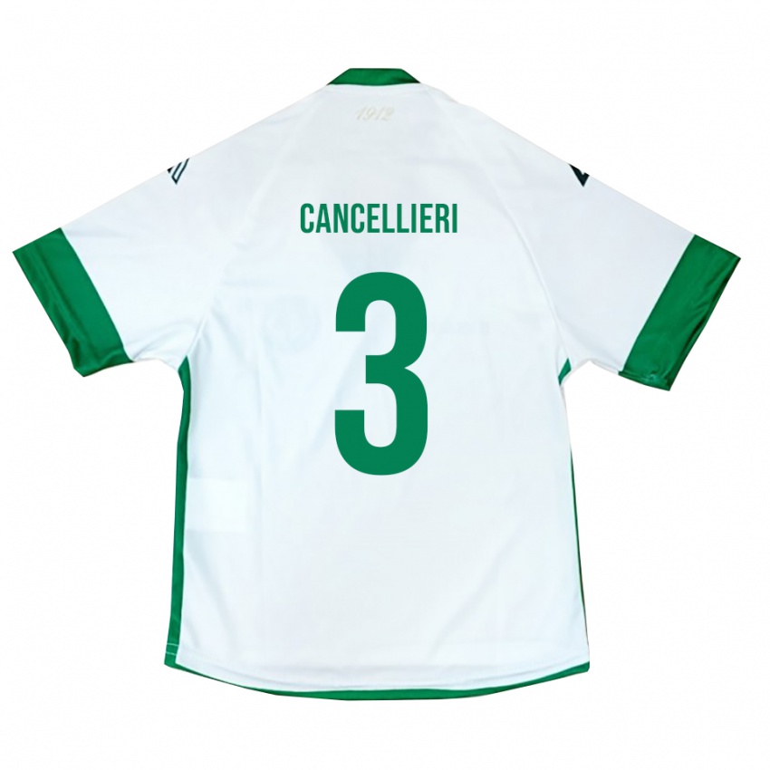נשים דמיאנו קנסליירי #3 לבן ירוק כחול הרחק ג'רזי 2025/26 חולצה קצרה