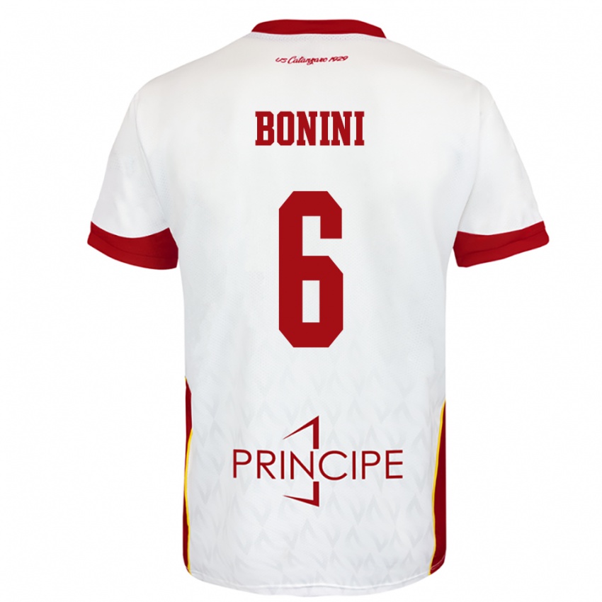 נשים פדריקו בוניני #6 לבן אדום הרחק ג'רזי 2025/26 חולצה קצרה