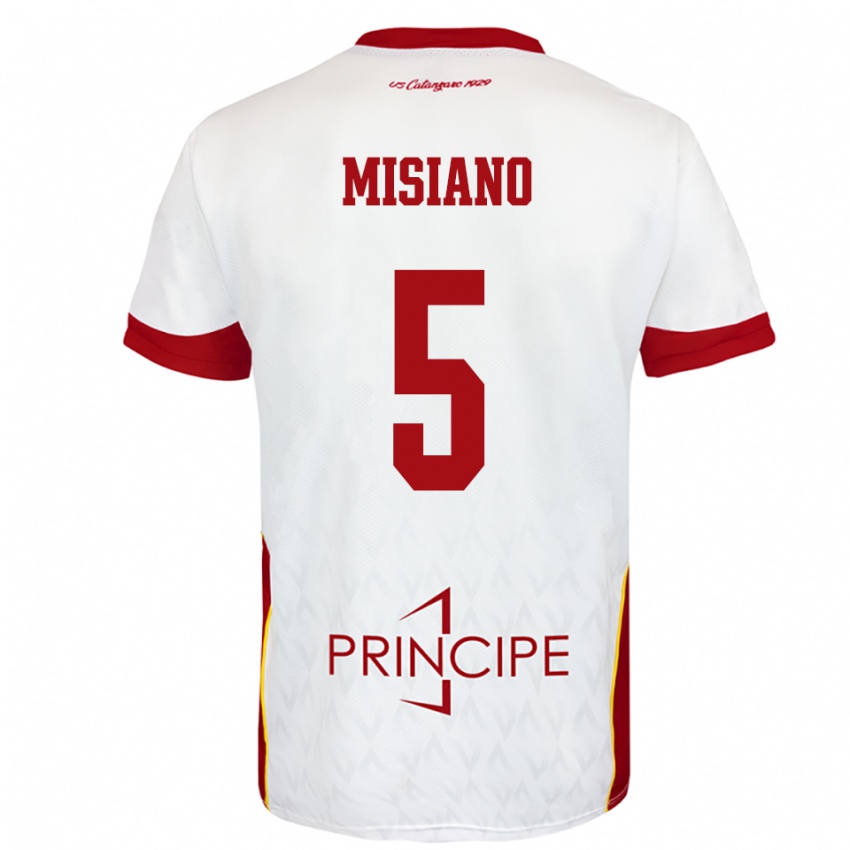 נשים Francesco Misiano #5 לבן אדום הרחק ג'רזי 2025/26 חולצה קצרה