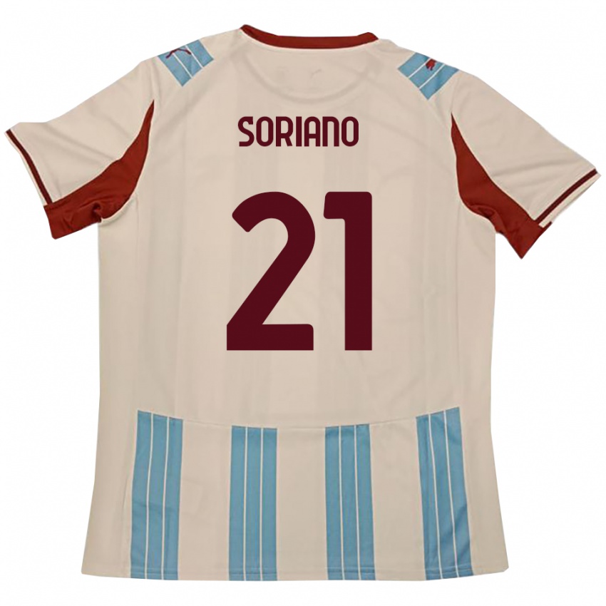 נשים רוברטו סוריאנו #21 תכלת לבן הרחק ג'רזי 2025/26 חולצה קצרה