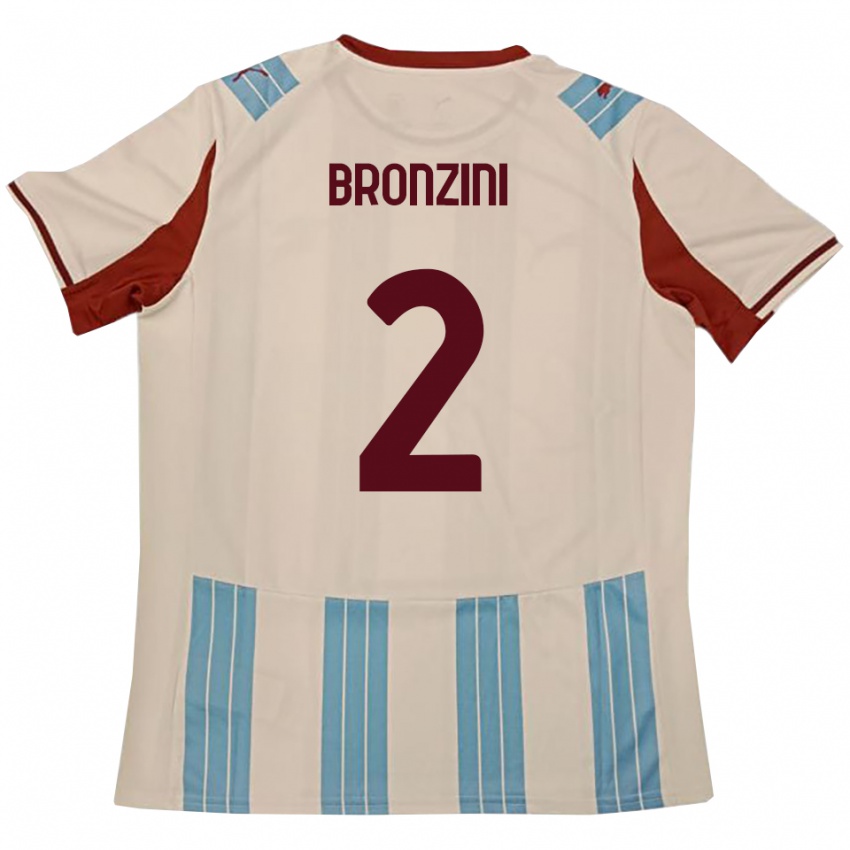 נשים Luca Bronzini #2 תכלת לבן הרחק ג'רזי 2025/26 חולצה קצרה