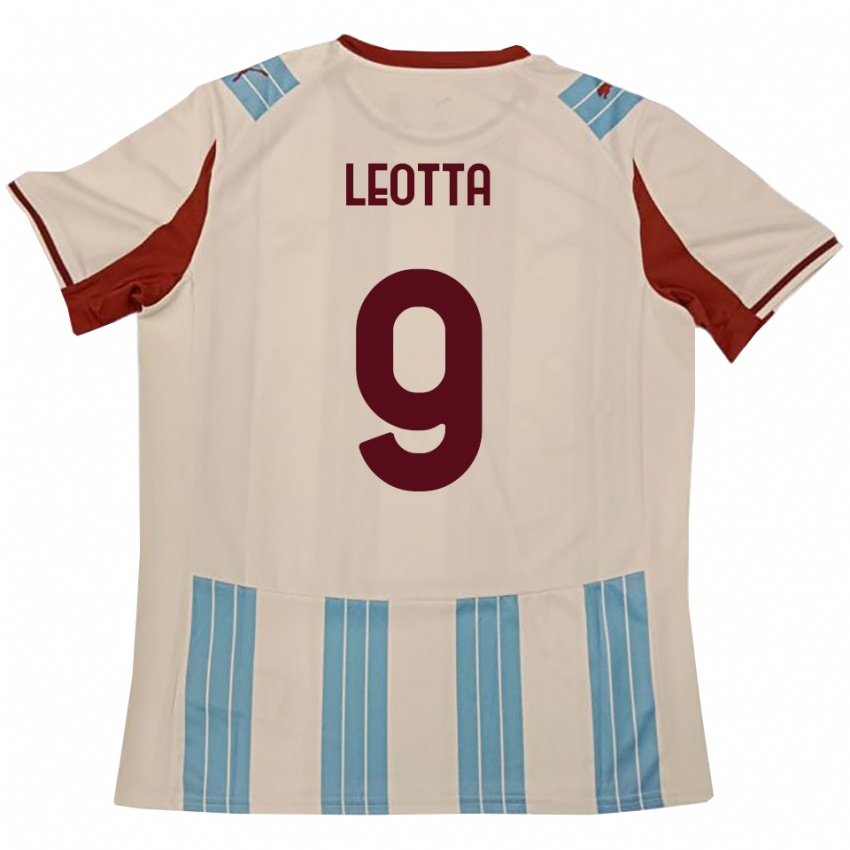 נשים Mario Leotta #9 תכלת לבן הרחק ג'רזי 2025/26 חולצה קצרה