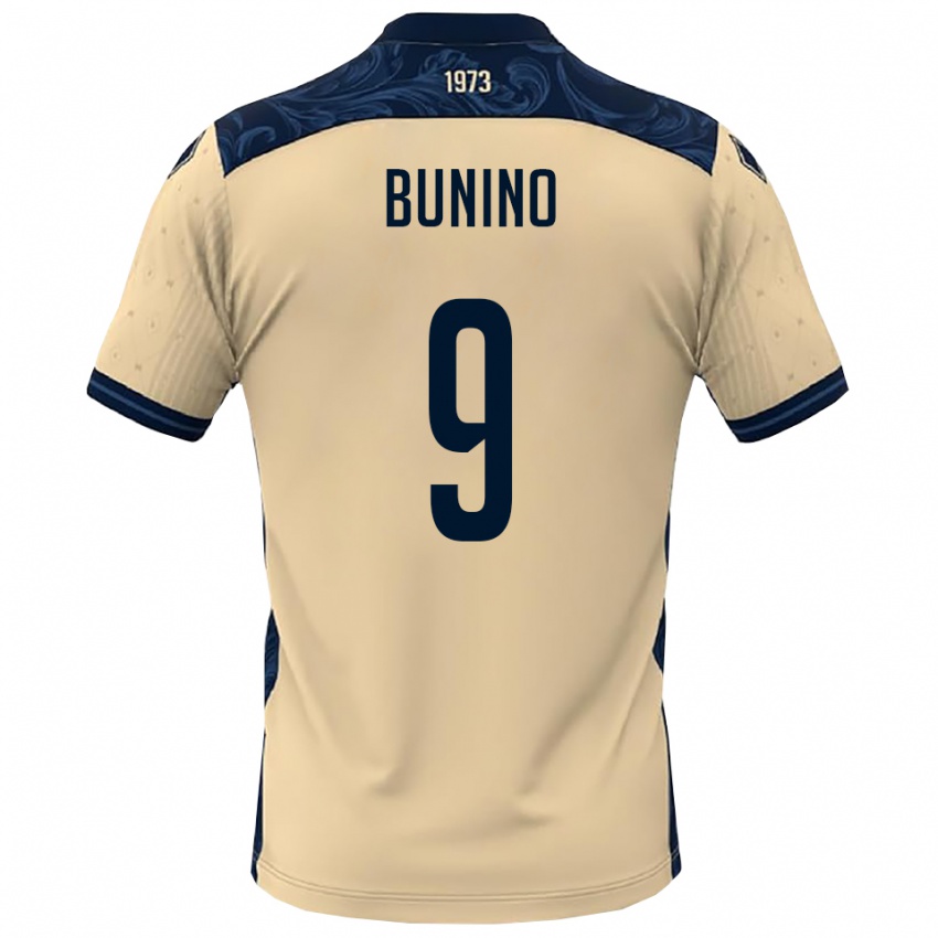 נשים Cristian Bunino #9 לבן כחול נייבי הרחק ג'רזי 2025/26 חולצה קצרה