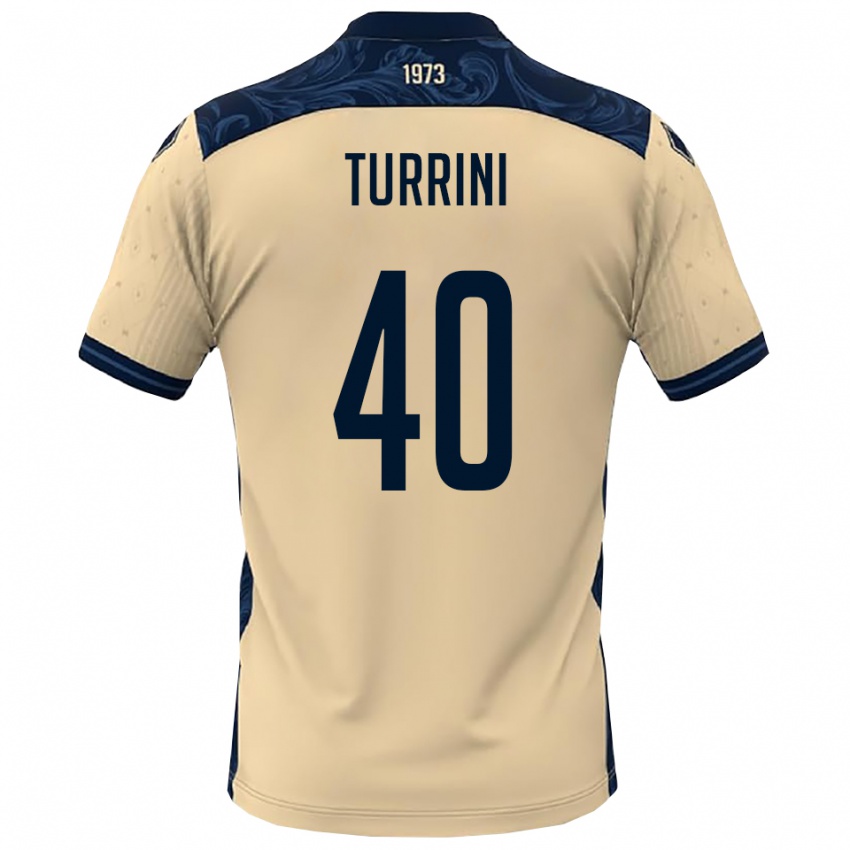 נשים Giordano Turrini #40 לבן כחול נייבי הרחק ג'רזי 2025/26 חולצה קצרה