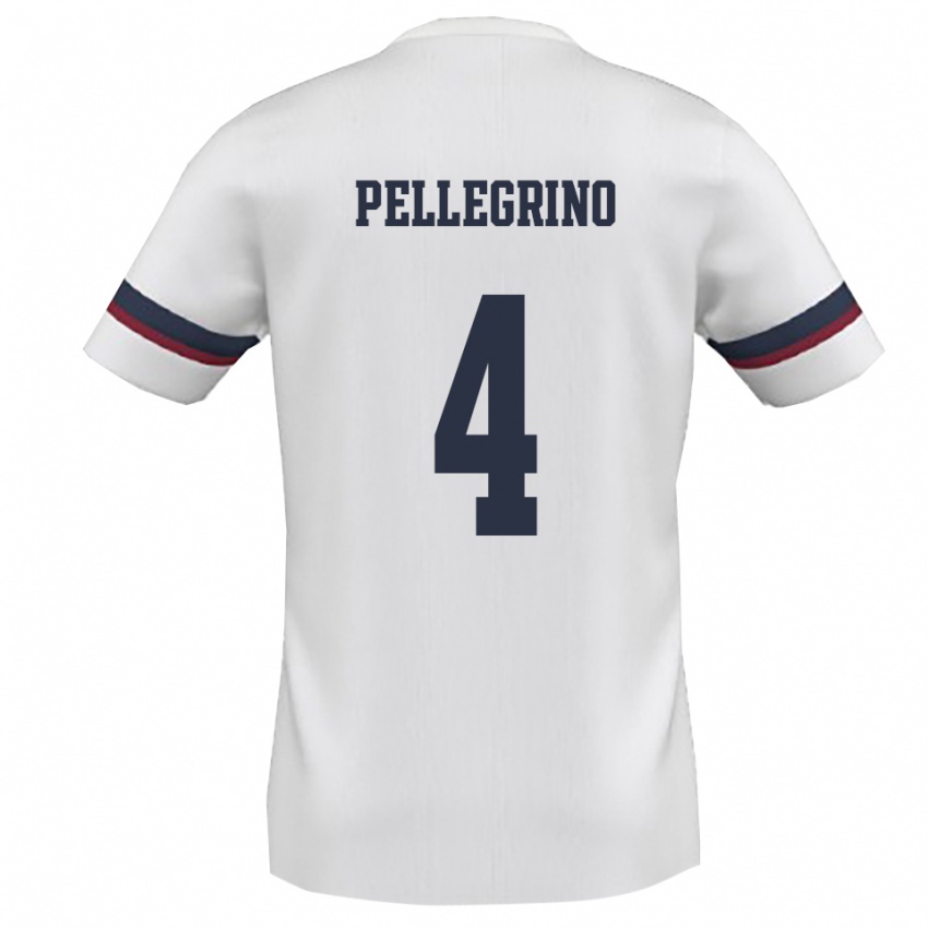 נשים Francesco Pellegrino #4 לבן אדום הרחק ג'רזי 2025/26 חולצה קצרה