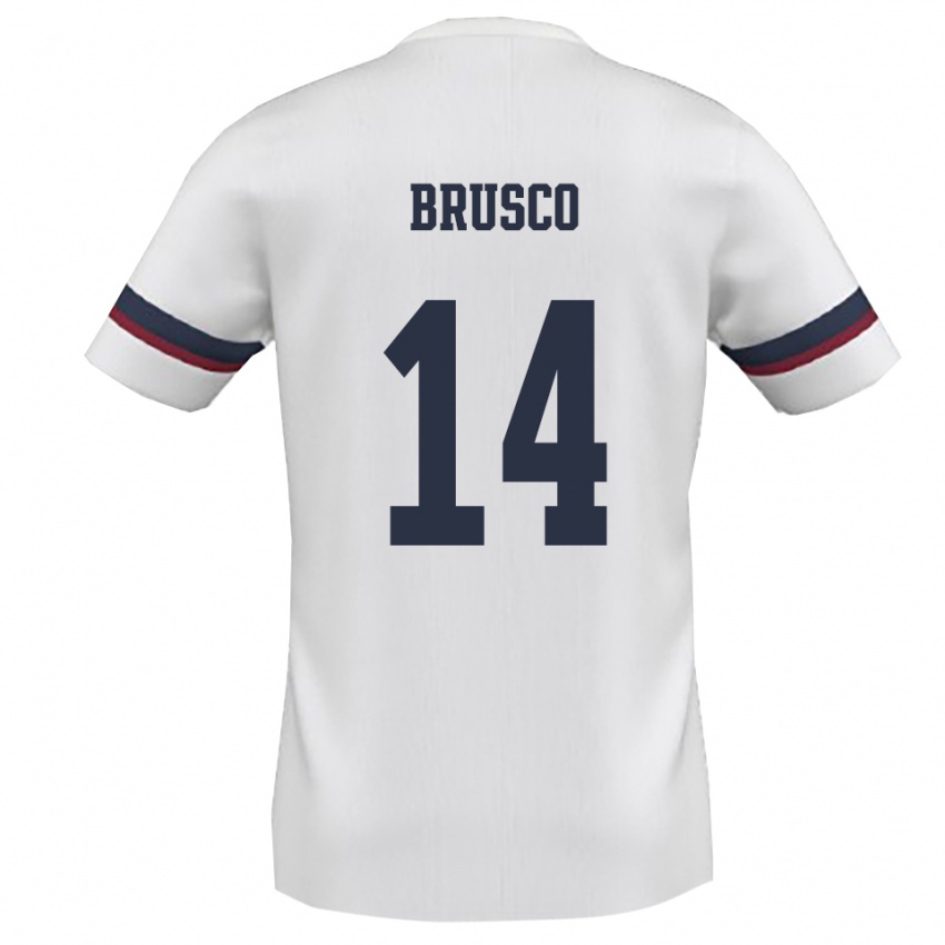 נשים Alessandro Brusco #14 לבן אדום הרחק ג'רזי 2025/26 חולצה קצרה