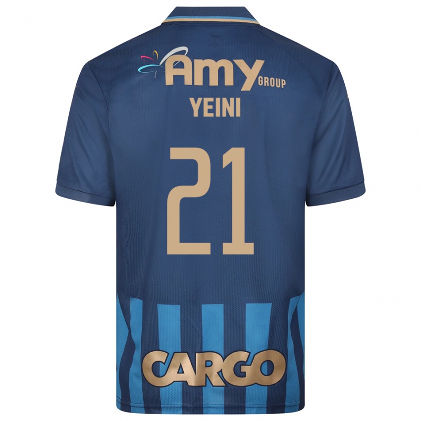 נשים שרן ייני #21 כחול נייבי כחול הרחק ג'רזי 2025/26 חולצה קצרה