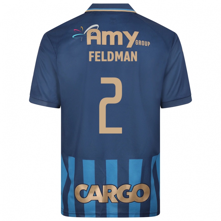נשים רון פלדמן #2 כחול נייבי כחול הרחק ג'רזי 2025/26 חולצה קצרה