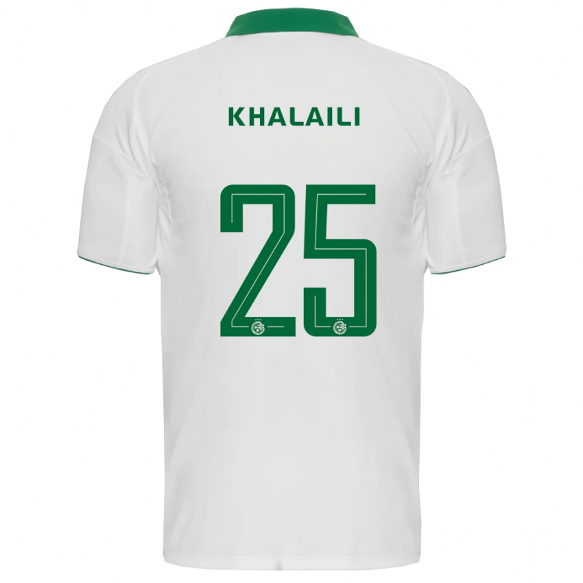 נשים ענאן ח'לאילי #25 לבן ירוק הרחק ג'רזי 2025/26 חולצה קצרה