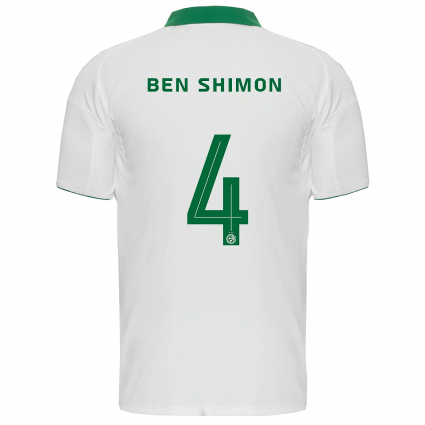 נשים אלעד בן שמעון #4 לבן ירוק הרחק ג'רזי 2025/26 חולצה קצרה