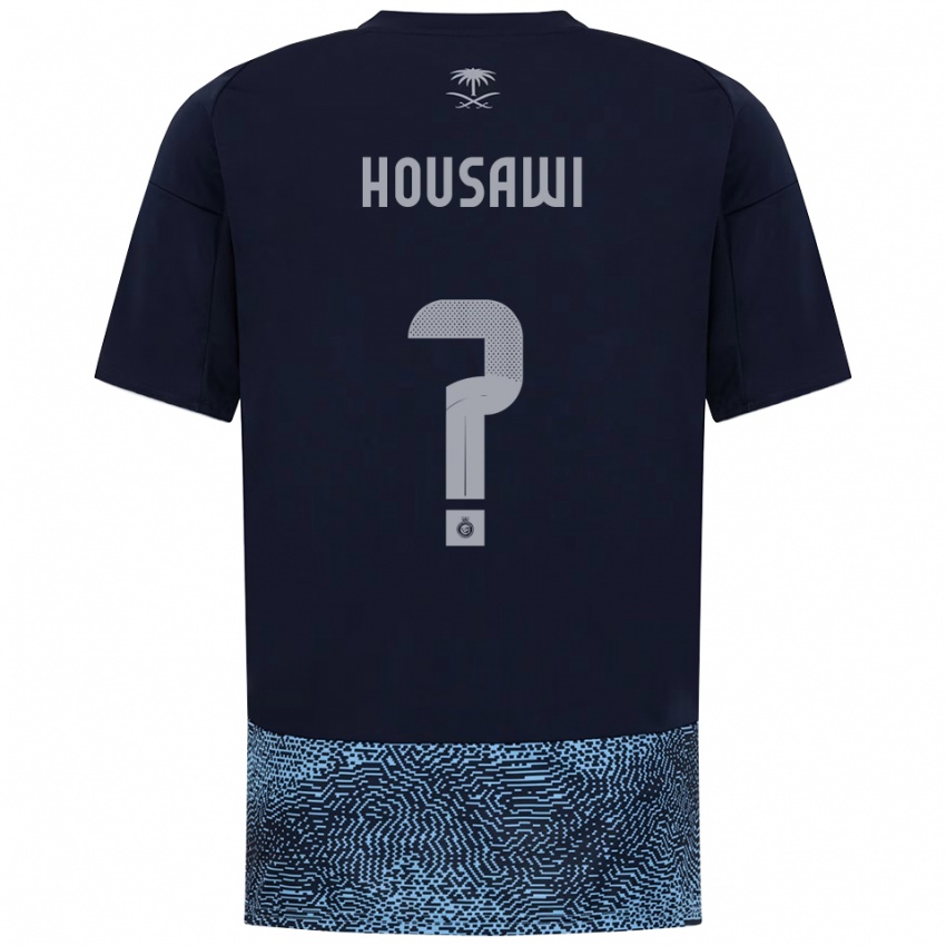 נשים Asser Housawi #0 כחול נייבי תכלת הרחק ג'רזי 2025/26 חולצה קצרה