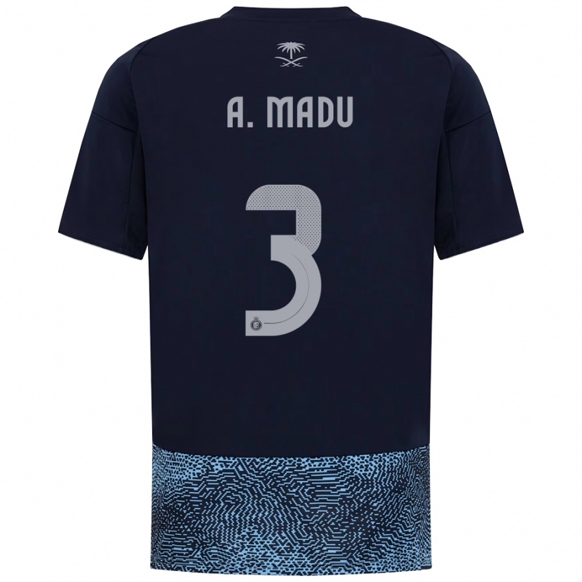 נשים עבדאללה מאדו #3 כחול נייבי תכלת הרחק ג'רזי 2025/26 חולצה קצרה