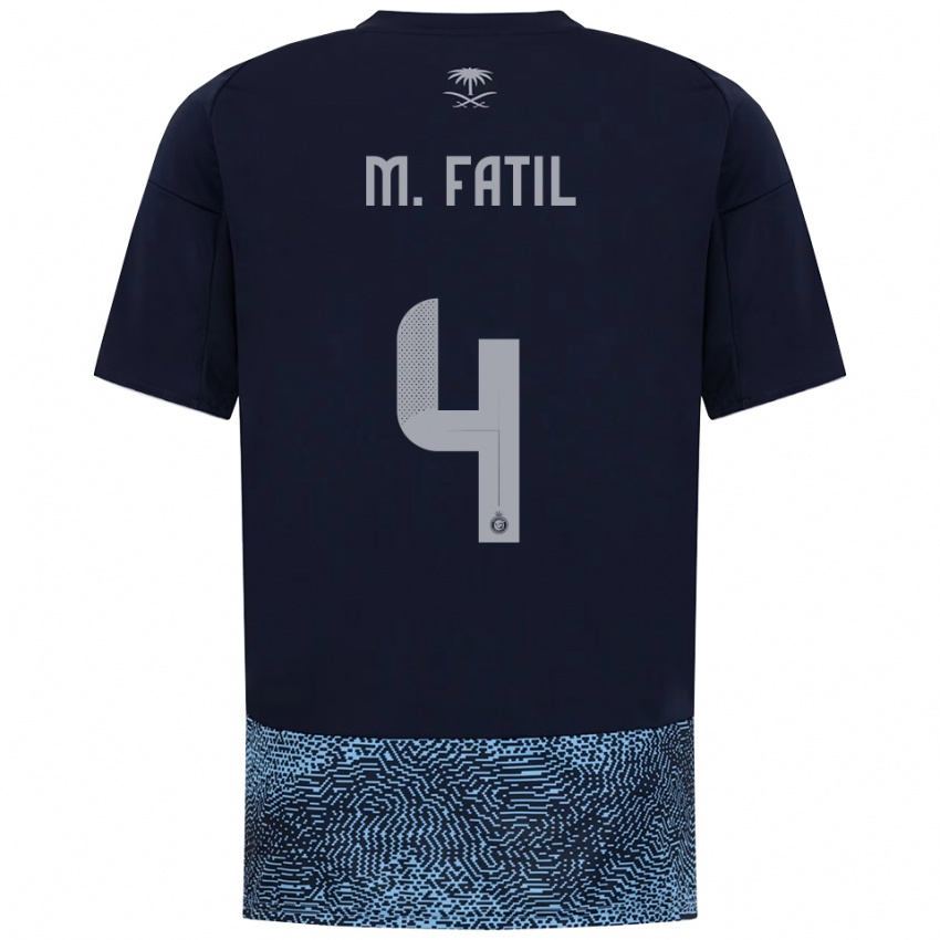 נשים מוחמד אל-פאתל #4 כחול נייבי תכלת הרחק ג'רזי 2025/26 חולצה קצרה