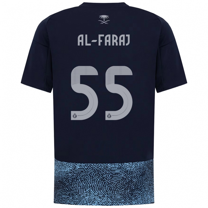 נשים עבדולעזיז בן חסן בן סולימאן אל פרג' #55 כחול נייבי תכלת הרחק ג'רזי 2025/26 חולצה קצרה