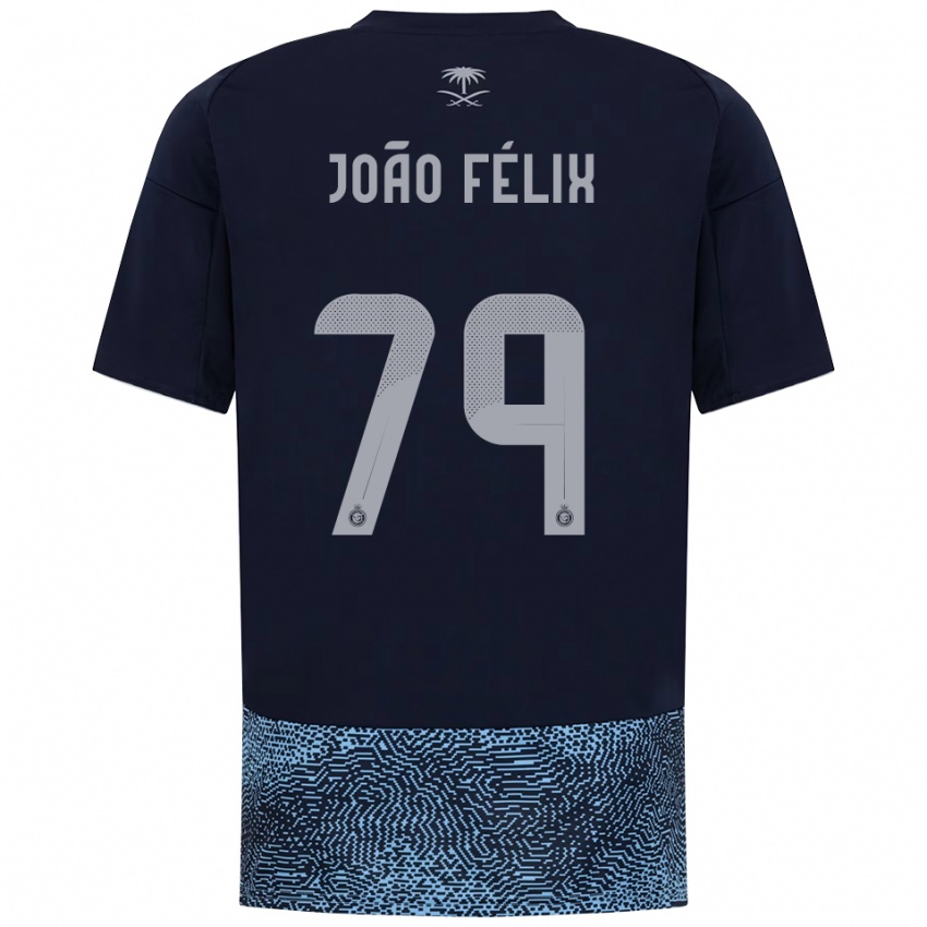 נשים ז'ואאו פליקס #79 כחול נייבי תכלת הרחק ג'רזי 2025/26 חולצה קצרה