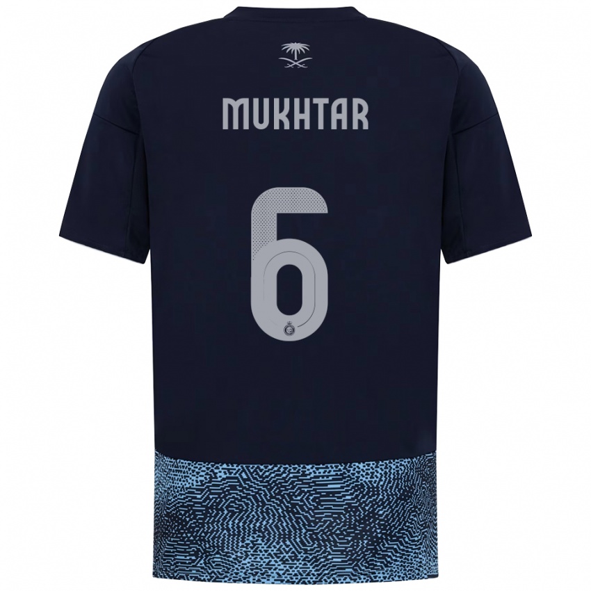 נשים מוח'תאר עלי #6 כחול נייבי תכלת הרחק ג'רזי 2025/26 חולצה קצרה