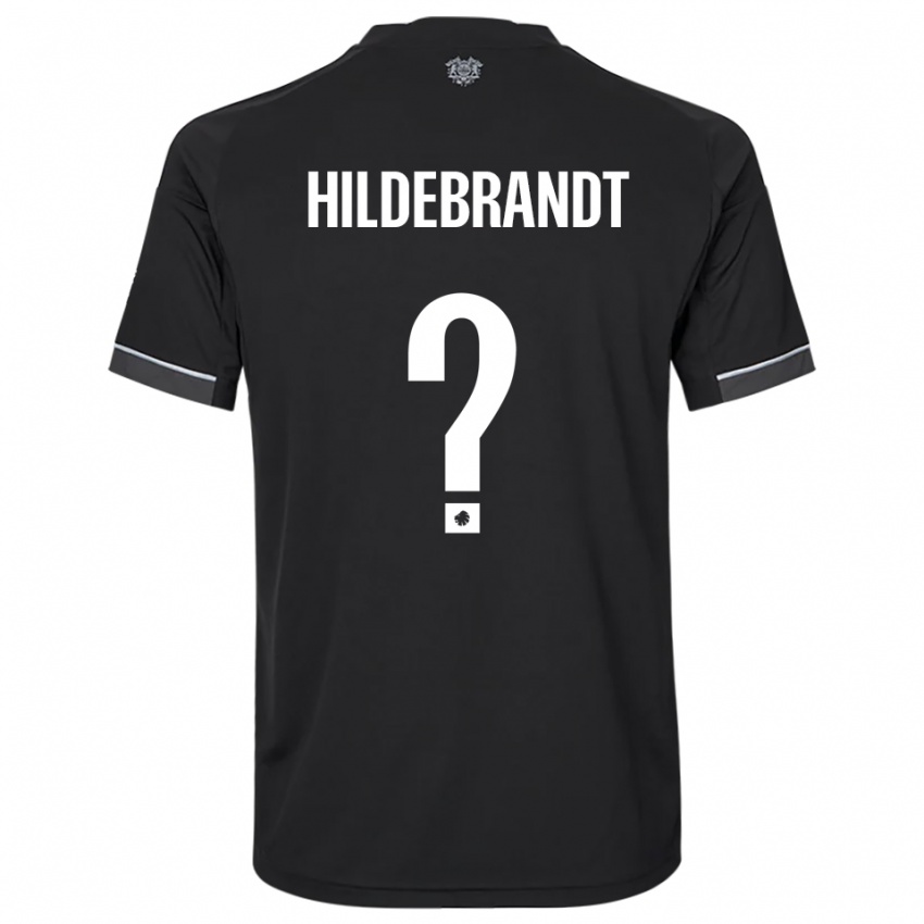 נשים Sylvester Hildebrandt #0 שחור לבן הרחק ג'רזי 2025/26 חולצה קצרה