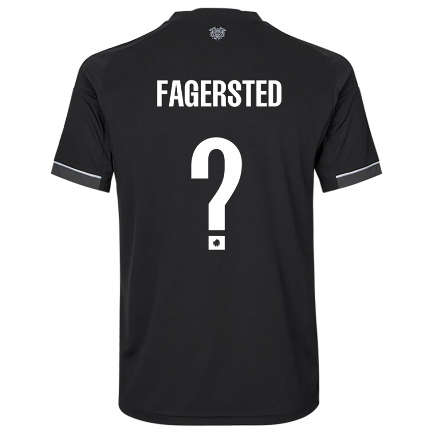 נשים Johan Fagersted #0 שחור לבן הרחק ג'רזי 2025/26 חולצה קצרה