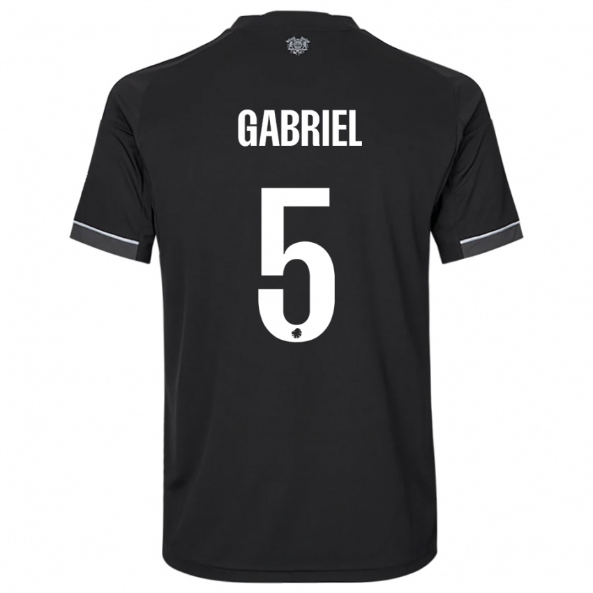 נשים גבריאל פריירה #5 שחור לבן הרחק ג'רזי 2025/26 חולצה קצרה