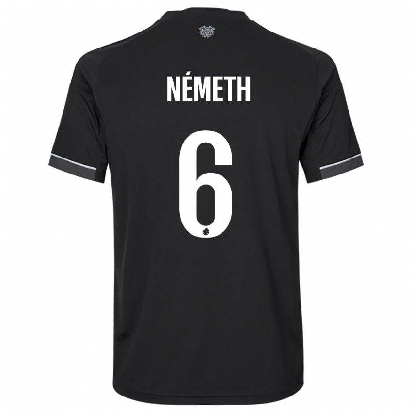 נשים Hunor Németh #6 שחור לבן הרחק ג'רזי 2025/26 חולצה קצרה