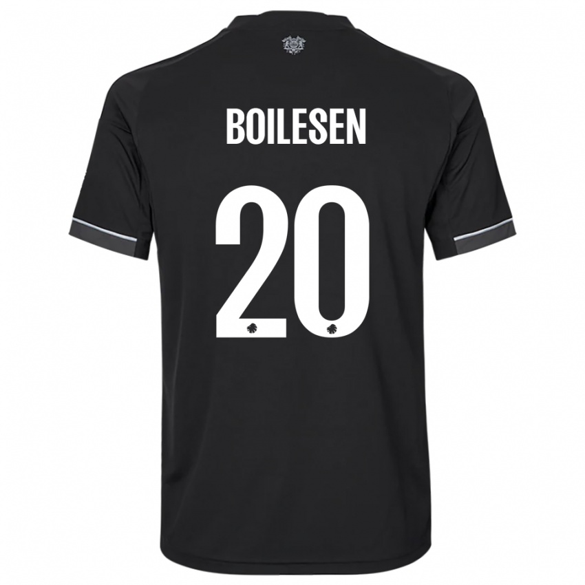 נשים ניקולאי בוילסן #20 שחור לבן הרחק ג'רזי 2025/26 חולצה קצרה