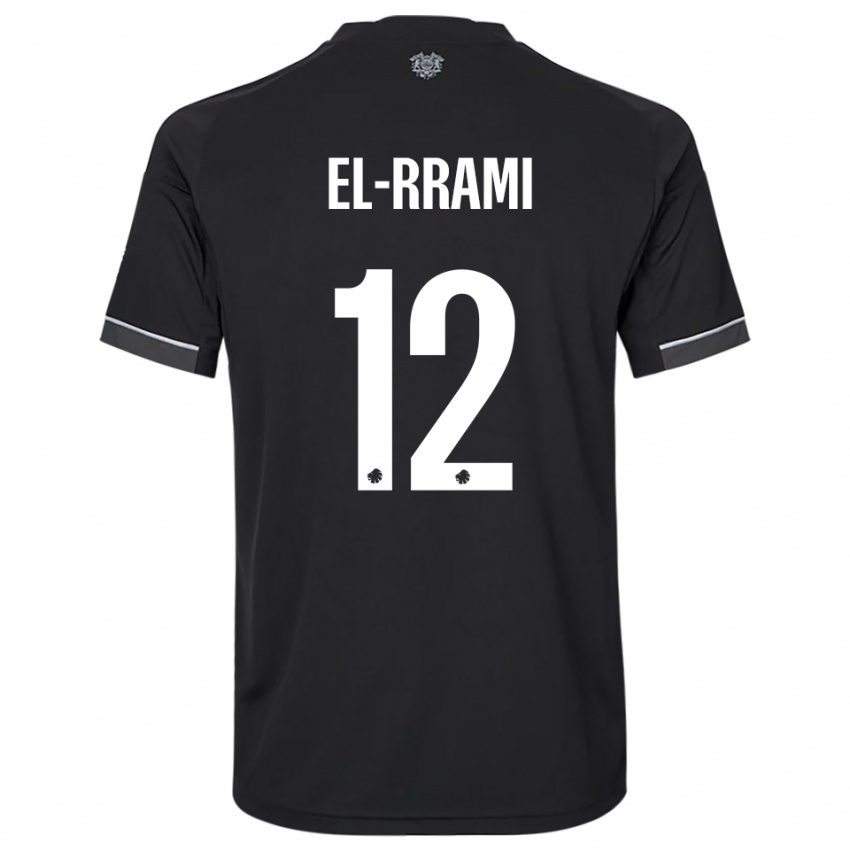 נשים Jamil El-Rrami #12 שחור לבן הרחק ג'רזי 2025/26 חולצה קצרה