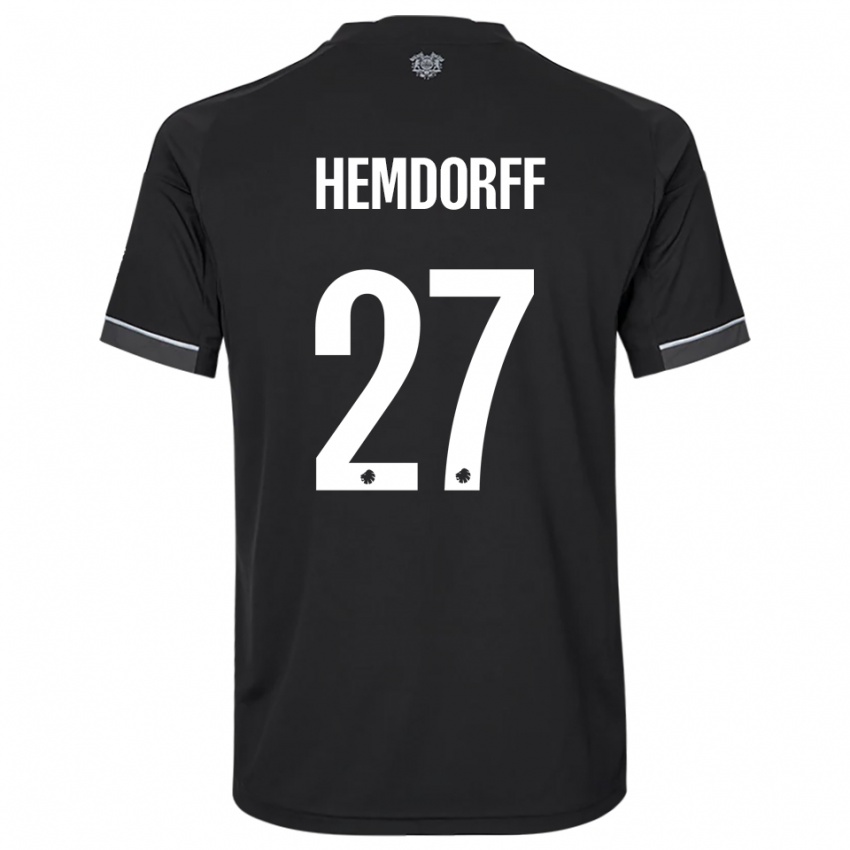 נשים Mathilde Hemdorff #27 שחור לבן הרחק ג'רזי 2025/26 חולצה קצרה