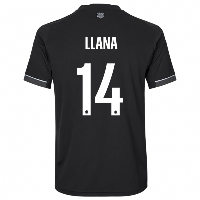 נשים Brandon Llana #14 שחור לבן הרחק ג'רזי 2025/26 חולצה קצרה