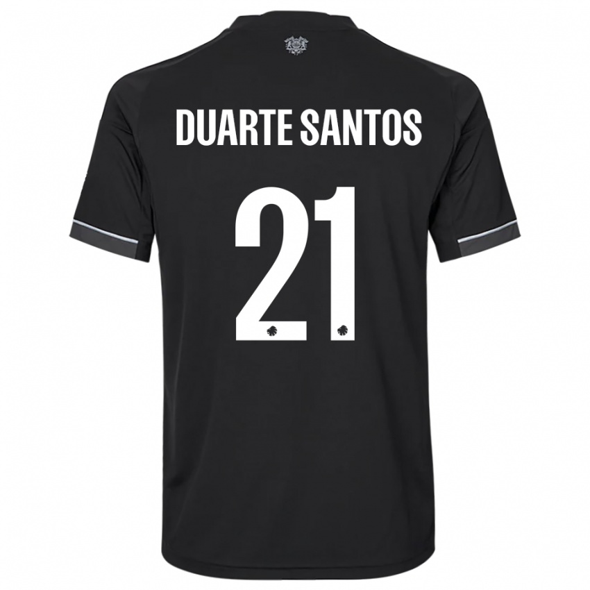 נשים Gabriel Duarte Santos #21 שחור לבן הרחק ג'רזי 2025/26 חולצה קצרה