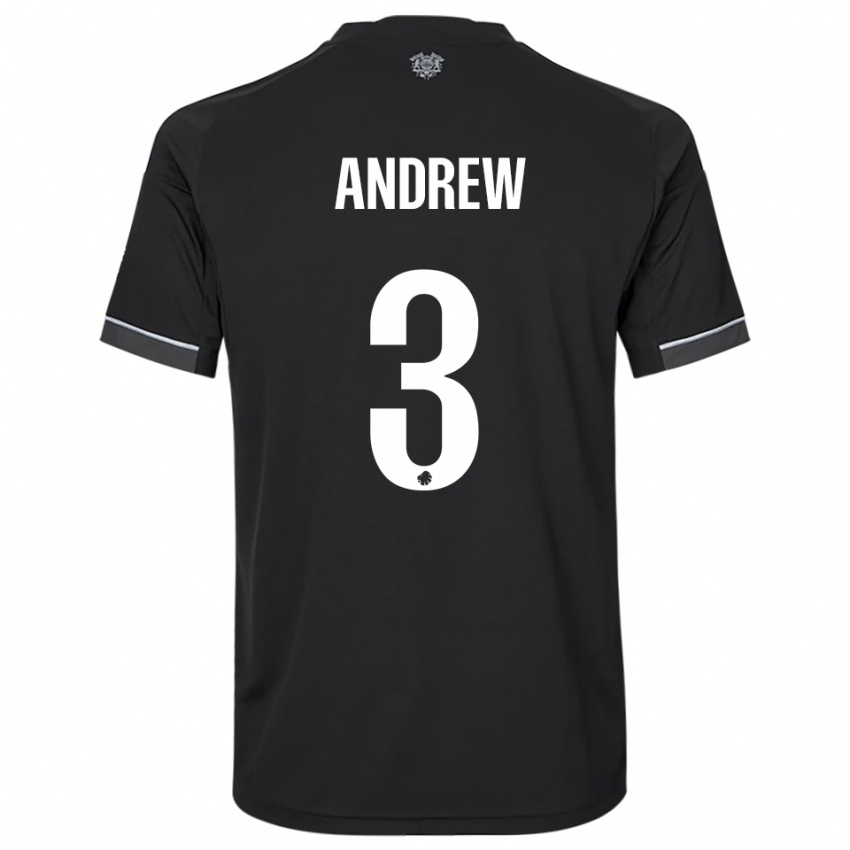 נשים טריסטן אנדרו #3 שחור לבן הרחק ג'רזי 2025/26 חולצה קצרה