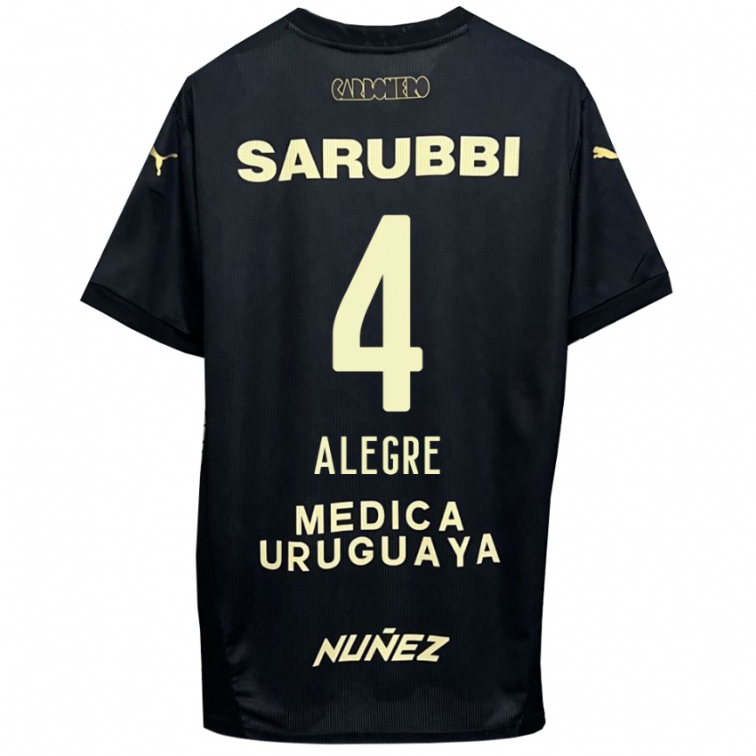 נשים איגנסיו אלגרה פרננדס #4 שחור זהב הרחק ג'רזי 2025/26 חולצה קצרה