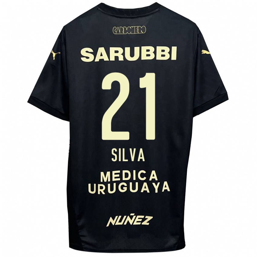 נשים גאסטון סילבה #21 שחור זהב הרחק ג'רזי 2025/26 חולצה קצרה