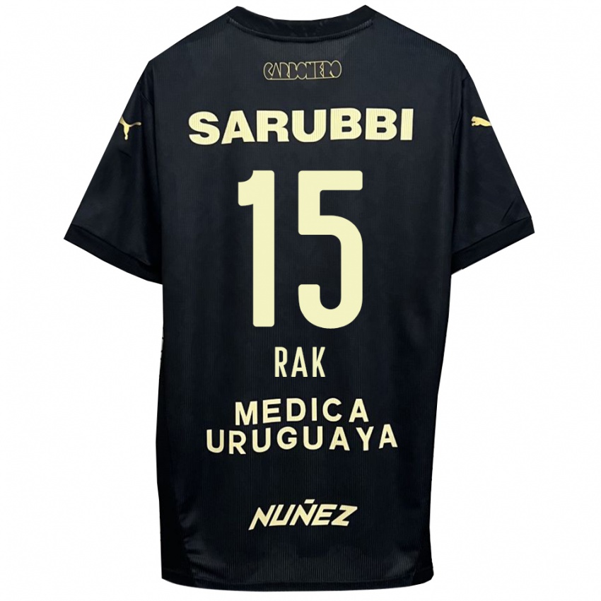 נשים Yonatthan Rak #15 שחור זהב הרחק ג'רזי 2025/26 חולצה קצרה