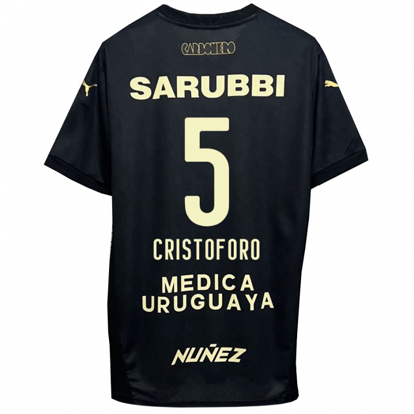 נשים סבסטיאן כריסטופורו #5 שחור זהב הרחק ג'רזי 2025/26 חולצה קצרה