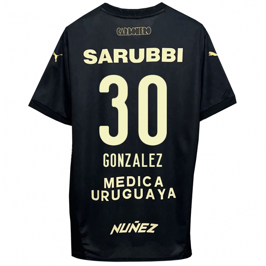 נשים אנחל גונזלס #30 שחור זהב הרחק ג'רזי 2025/26 חולצה קצרה