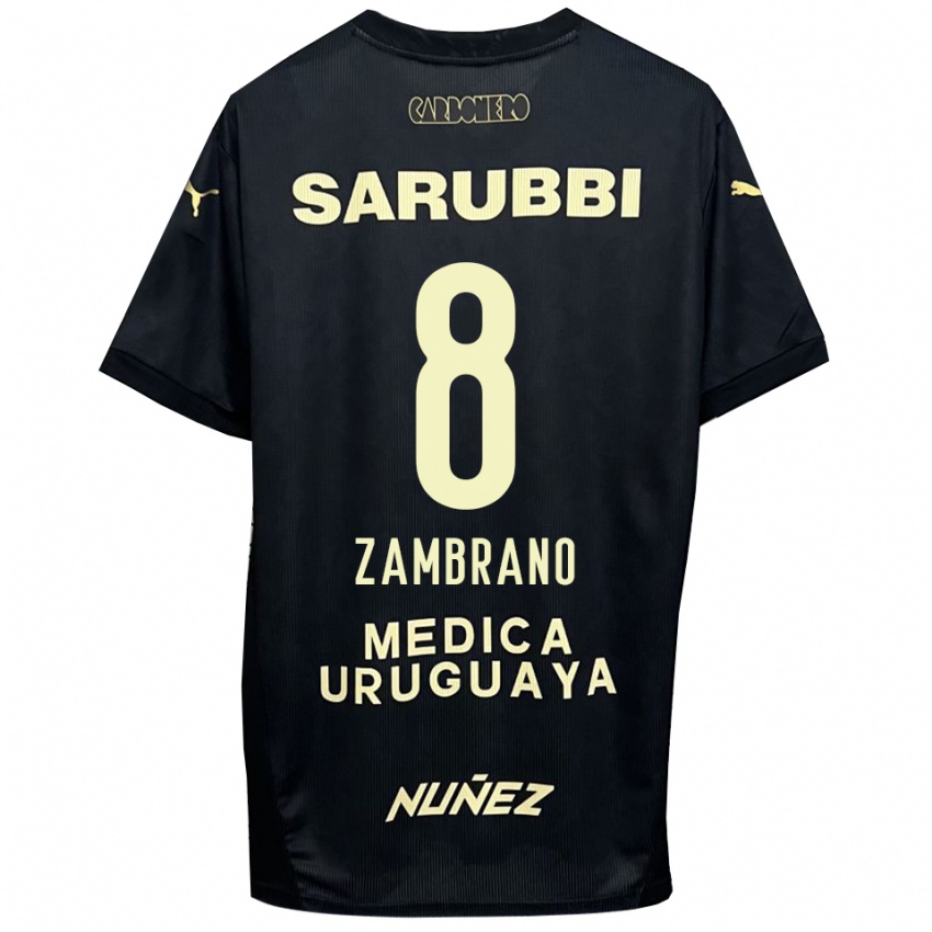 נשים קרלוס זמבראנו #8 שחור זהב הרחק ג'רזי 2025/26 חולצה קצרה