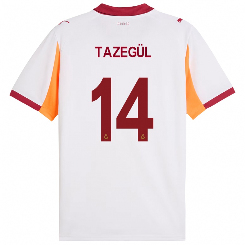נשים Onur Tazegül #14 לבן אדום הרחק ג'רזי 2025/26 חולצה קצרה