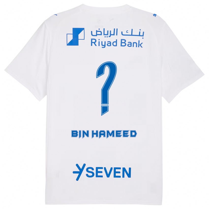 נשים Ahmed Bin Hameed #0 לבן כחול הרחק ג'רזי 2025/26 חולצה קצרה